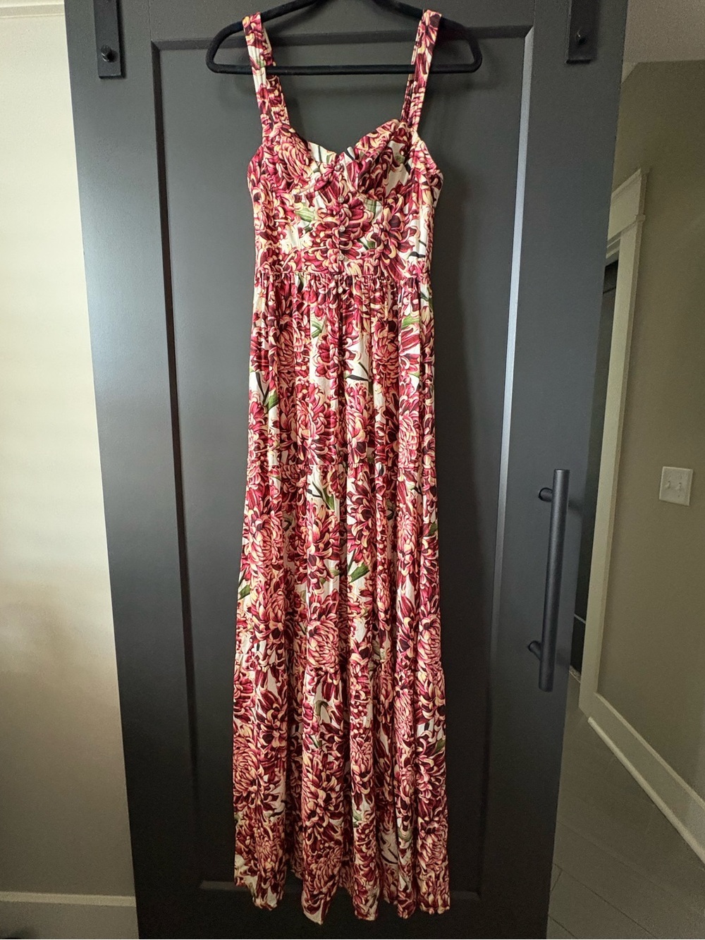 Agua Bendita Dunna Dress | Pink and Cream Floral Maxi